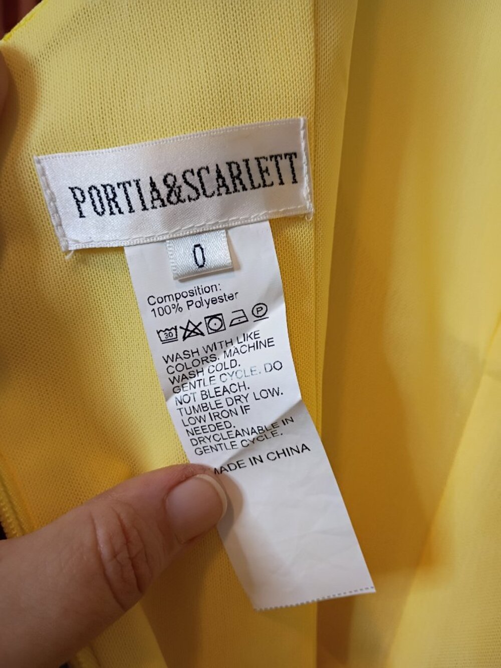 Portia & Scarlett PS23103 Hot Yellow Dress 0 - Picture 5 of 6
